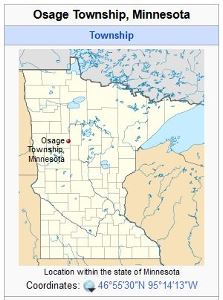 Minnesota map showing Osage Township